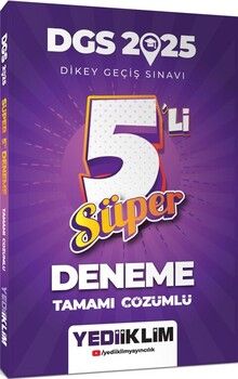 Yediiklim Yayınları 2025 DGS Tamamı Çözümlü Süper 5 li Deneme