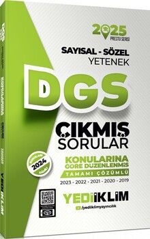 Yediiklim Yayınları 2025 DGS Sayısal Sözel Yetenek Tamamı Çözümlü Konularına Göre Çıkmış Sorular