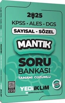 Yediiklim Yayınları 2025 KPSS ALES DGS Sayısal Sözel Mantık Tamamı Çözümlü Soru Bankası