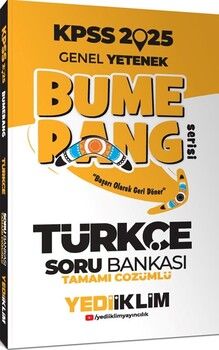 Yediiklim Yayınları 2025 KPSS Genel Yetenek Bumerang Türkçe Tamamı Çözümlü Soru Bankası