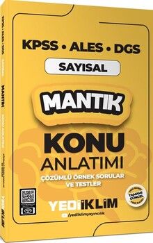 Yediiklim Yayınları 2025 KPSS ALES DGS Sayısal Mantık Konu Anlatımı