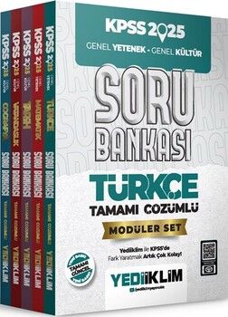Yediiklim Yayınları 2025 KPSS Genel Yetenek Genel Kültür Tamamı Çözümlü Modüler Set Soru Bankası