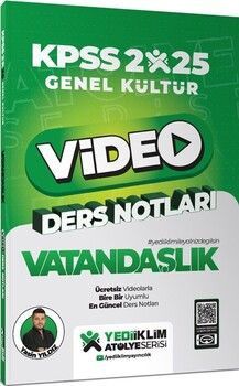 Yediiklim Yayınları 2025 KPSS Genel Kültür Vatandaşlık Video Ders Notları