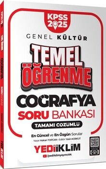 Yediiklim Yayınları 2025 KPSS Genel Kültür Coğrafya Temel Öğrenme Tamamı Çözümlü Soru Bankası