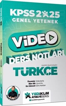 Yediiklim Yayınları 2025 KPSS Genel Yetenek Atölye Serisi Türkçe Video Ders Notları