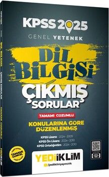 Yediiklim Yayınları 2025 KPSS Genel Yetenek Dil Bilgisi Tamamı Çözümlü Çıkmış Sorular