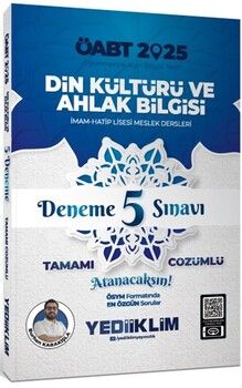 Yediiklim Yayınları 2025 ÖABT Din Kültürü ve Ahlak Bilgisi Tamamı Çözümlü Deneme 5 Sınavı