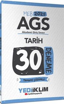 Yediiklim Yayınları 2025 MEB AGS Tarih Tamamı Çözümlü 30 Deneme