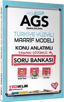 Yediiklim Yayınları 2025 MEB AGS Türkiye Yüzyılı Maarif Modeli Tamamı Çözümlü Konu Anlatımlı Soru Bankası