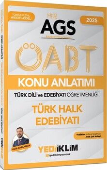 Yediiklim Yayınları 2025 MEB AGS ÖABT Türk Dili ve Edebiyatı Öğretmenliği Türk Halk Edebiyatı Konu Anlatımı