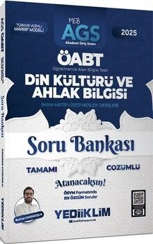 Yediiklim Yayınları 2025 MEB AGS ÖABT Din Kültürü ve Ahlak Bilgisi Tamamı Çözümlü Soru Bankası