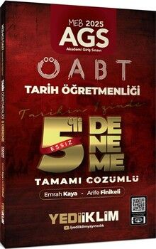 Yediiklim Yayınları 2025 MEB AGS ÖABT Tarih Öğretmenliği Tamamı Çözümlü Tarihin İzinde Eşsiz 5 li Deneme