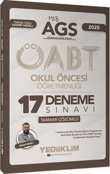 Yediiklim Yayınları 2025 MEB AGS ÖABT Okul Öncesi Öğretmenliği Tamamı Çözümlü 17 Deneme Sınavı