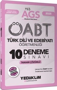 Yediiklim Yayınları 2025 MEB AGS ÖABT Türk Dili ve Edebiyatı Öğretmenliği Tamamı Çözümlü 10 Deneme Sınavı