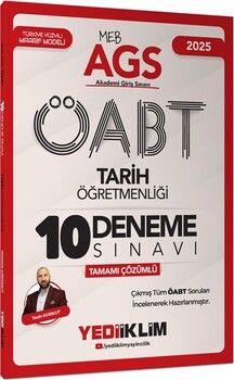 Yediiklim Yayınları 2025 MEB AGS ÖABT Tarih Öğretmenliği Tamamı Çözümlü 10 Deneme Sınavı