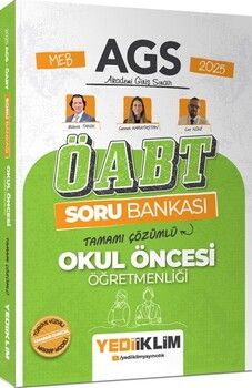 Yediiklim Yayınları 2025 MEB AGS ÖABT Okul Öncesi Öğretmenliği Tamamı Çözümlü Soru Bankası