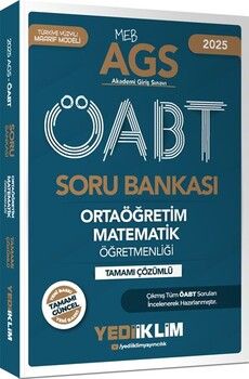 Yediiklim Yayınları 2025 MEB AGS ÖABT Ortaöğretim Matematik Öğretmenliği Tamamı Çözümlü Soru Bankası