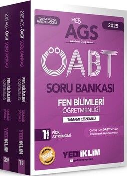 Yediiklim Yayınları 2025 MEBS AGS ÖABT Fen Bilimleri Öğretmenliği Tamamı Çözümlü Soru Bankası