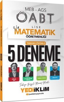 Yediiklim Yayınları 2025 MEB AGS ÖABT VİP Lise Matematik Öğretmenliği Tamamı Çözümlü 5 Deneme Sınavı