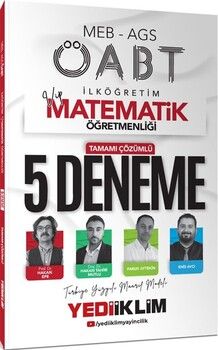 Yediiklim Yayınları 2025 MEB AGS ÖABT VİP İlköğretim Matematik Öğretmenliği Tamamı Çözümlü 5 Deneme Sınavı
