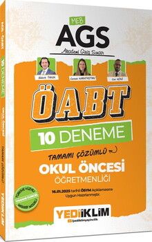 Yediiklim Yayınları 2025 MEB AGS ÖABT Okul Öncesi Öğretmenliği Tamamı Çözümlü 10 Deneme