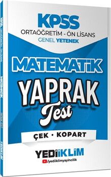 Yediiklim Yayınları 2026 KPSS Ortaöğretim Önlisans Matematik Çek Kopart Yaprak Test