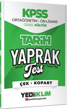 Yediiklim Yayınları 2026 KPSS Ortaöğretim Önlisans Tarih Çek Kopart Yaprak Test