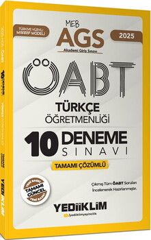 Yediiklim Yayınları 2025 MEB AGS ÖABT Türkçe Öğretmenliği Tamamı Çözümlü 10 Deneme Sınavı