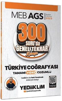 Yediiklim Yayınları 2025 MEB AGS Türkiye Coğrafyası 300 Soruda Genel Tekrar Kampı Çözümlü