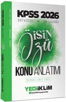 Yediiklim Yayınları 2026 KPSS Ortaöğretim Önlisans İŞİN ÖZÜ Tek Kitap Tamamı Renkli Konu Anlatımı