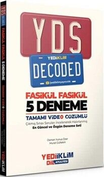 Yediiklim Yayınları YDS Decoded Tamamı Video Çözümlü Fasikül 5 Deneme