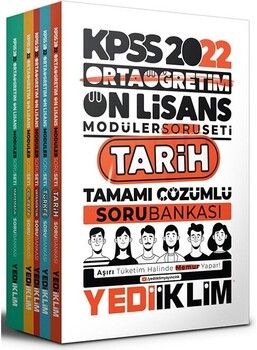 Yediiklim Yayınları 2022 KPSS Ortaöğretim Ön Lisans GY GK Tamamı Çözümlü Modüler Soru Bankası Seti