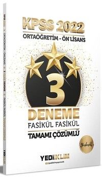 Yediiklim Yayınları 2022 KPSS Ortaöğretim Ön Lisans GY GK 3 Yıldız Tamamı Çözümlü Fasikül Deneme