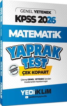 Yediiklim Yayınları 2026 KPSS Genel Yetenek Matematik Çek Kopart Yaprak Test