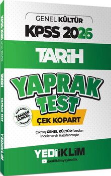 Yediiklim Yayınları 2026 KPSS Genel Kültür Tarih Çek Kopart Yaprak Test