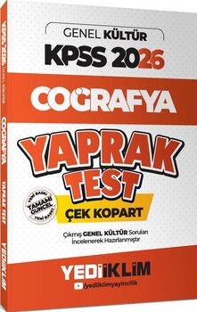 Yediiklim Yayınları 2026 KPSS Genel Kültür Coğrafya Çek Kopart Yaprak Test