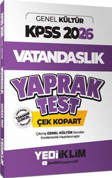 Yediiklim Yayınları 2026 KPSS Genel Kültür Vatandaşlık Çek Kopart Yaprak Test