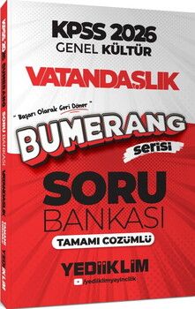 Yediiklim Yayınları 2026 KPSS Genel Kültür Bumerang Vatandaşlık Tamamı Çözümlü Soru Bankası