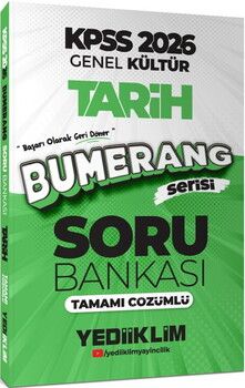  Yediiklim Yayınları 2026 KPSS Genel Kültür Bumerang Tarih Tamamı Çözümlü Soru Bankası