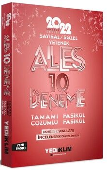 Yediiklim Yayınları 2022 Master Serisi Ales Sayısal Sözel Yetenek Tamamı Çözümlü 10 Fasikül Deneme