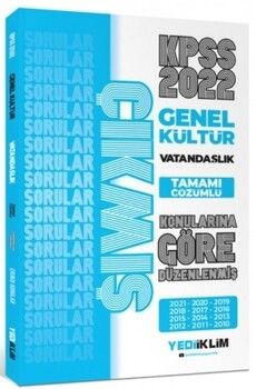 Yediiklim Yayınları 2022 KPSS Genel Kültür Vatandaşlık Konularına Göre Tamamı Çözümlü Çıkmış Sorular
