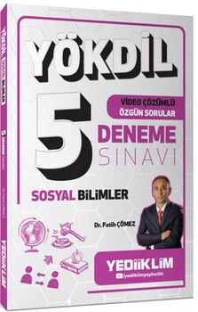 Yediiklim Yayınları YÖKDİL Sosyal Bilimler Video Çözümlü Özgün Sorular 5 Deneme Sınavı