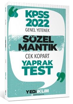 Yediiklim Yayınları 2022 KPSS Sözel Mantık Çek Kopart Yaprak Test