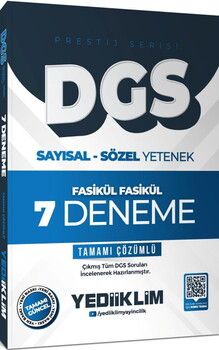 Yediiklim Yayınları 2026 DGS Prestij Serisi Sayısal Sözel Yetenek Tamamı Çözümlü Fasikül Fasikül 7 Deneme