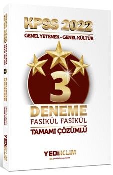 Yediiklim Yayınları 2022 KPSS Lisans GY GK Tamamı Çözümlü Fasikül 3 Yıldız Deneme