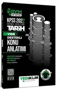 Yediiklim Yayınları 2022 KPSS Genel Kültür ÖSYM Ne Sorar Tarih Video Destekli Konu Anlatımı