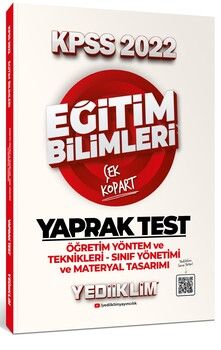 Yediiklim Yayınları 2022 KPSS Eğitim Bilimleri Öğretim Yöntem ve Teknikleri Sınıf Yönetimi Materyal Tasarımı Çek Kopart Yaprak