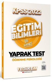 Yediiklim Yayınları 2022 KPSS Eğitim Bilimleri Öğrenme Psikolojisi Çek Kopart Yaprak Test
