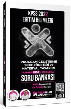 Yediiklim Yayınları 2022 KPSS Eğitim Bilimleri Atölye Serisi Program Geliştirme Sınıf Yönetimi ve Materyal Tasarımı Soru Bankası