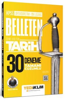 Yediiklim Yayınları KPSS Ortaöğretim Ön Lisans Genel Kültür Belleten Tarih Tamamı Çözümlü 30 Deneme